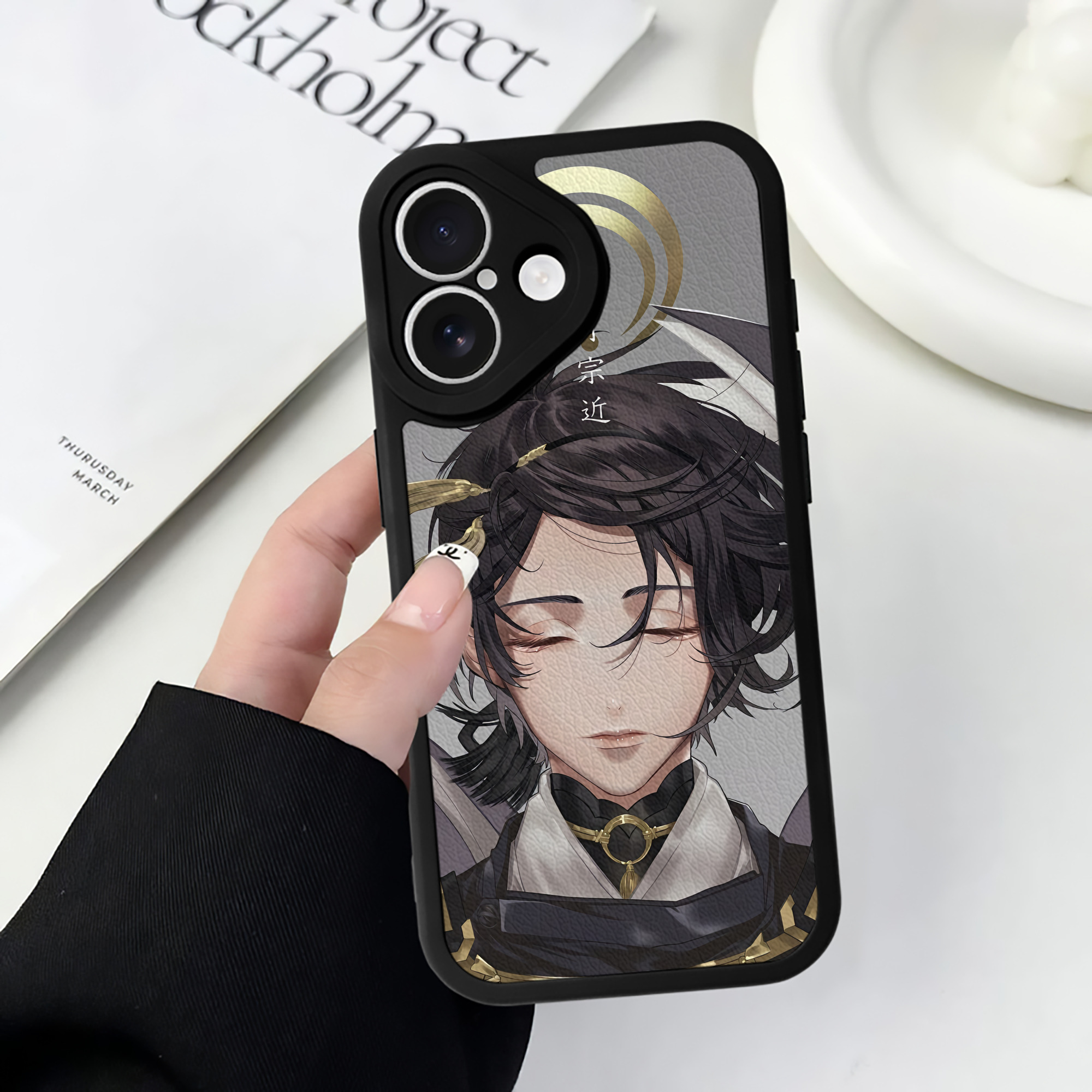 （画像用） 刀剣乱舞 Touken Ranbu 【iPhone 16シリーズ対応】シリコンスマホケース（レザー調） 材質：シリコン